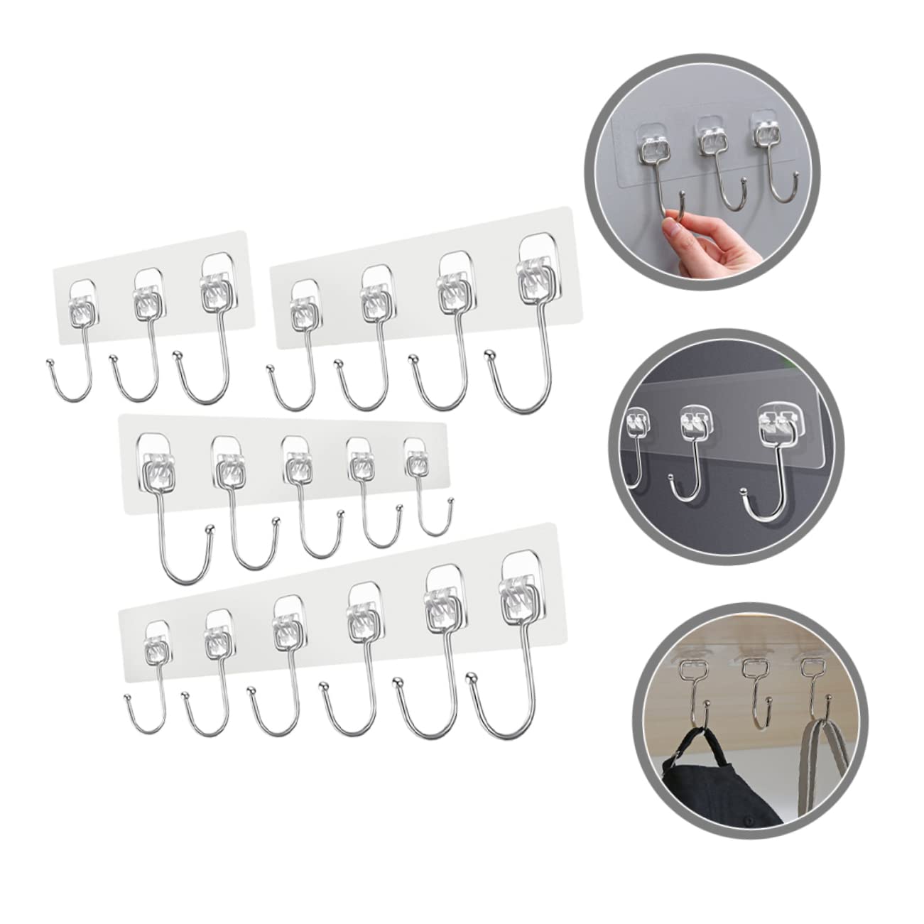 VASDEV 16 Piezas de Ganchos de Pasta Fuerte para Colgar Sombreros, Ganchos de decoración, Ganchos de Metal, Colgador de Pared para Ahorrar Espacio, Adhesivo para Colgar en la Pared, Sopor