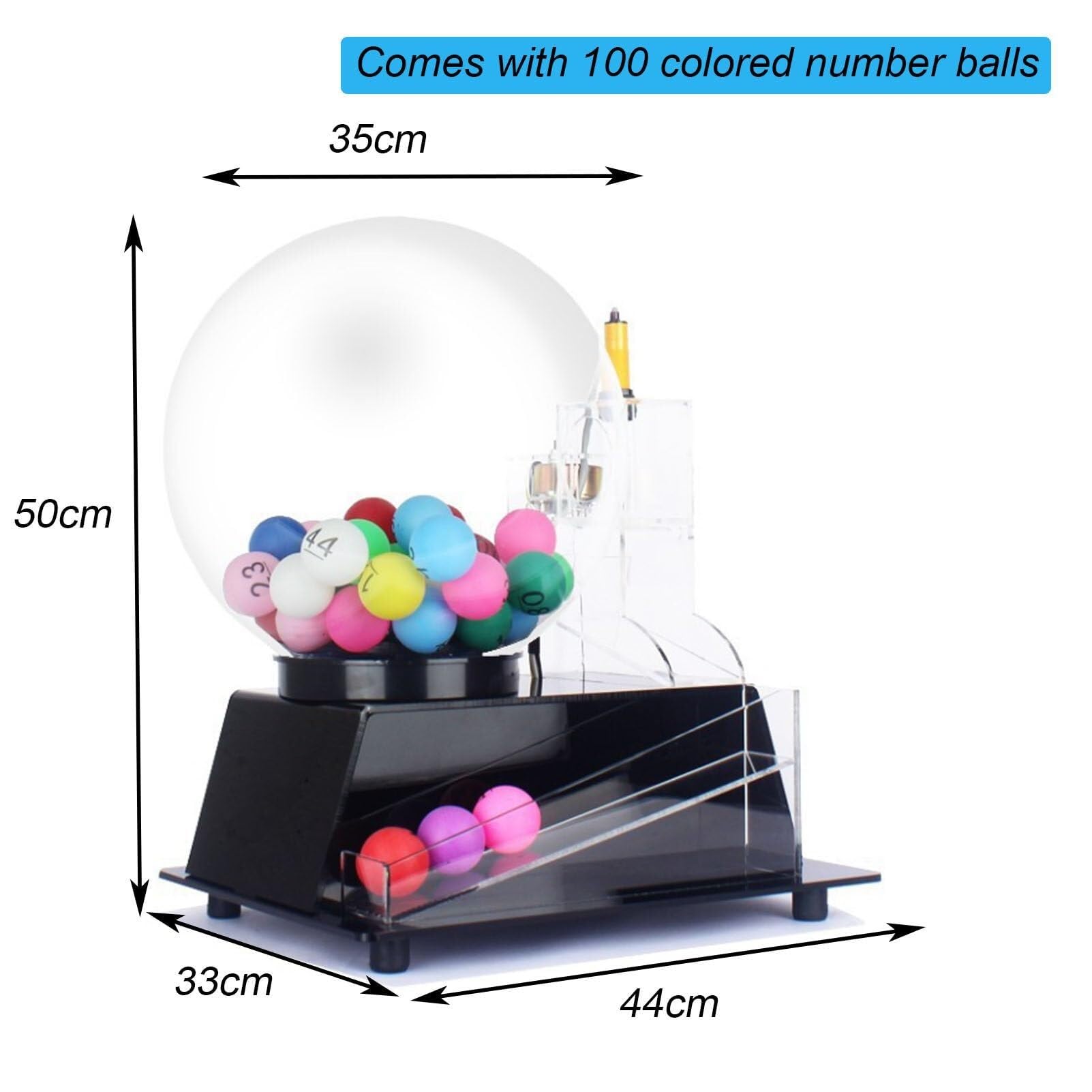 Máquina de bingo eléctrica automática con 100 bolas, selección aleatoria de bolas, color negro