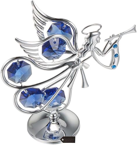 Miniatura 6 de Matashi Figura de ángel guardián de San Valentín, adorno con tachuelas de cristal, chapado en plata cromada, regalo para el día de San Valentín para