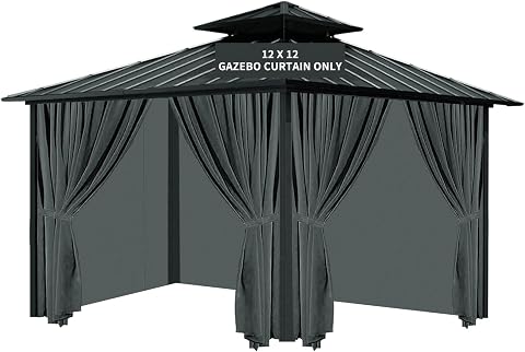 Gazebo - Tenda di ricambio universale per la privacy, 30 x 30 cm, impermeabile, 4 pannelli laterali con cerniera per...