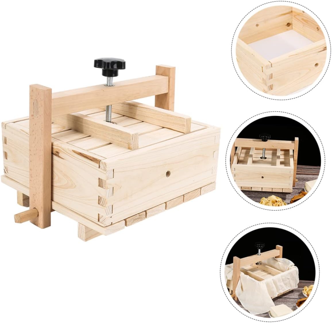 PAREKS Tofu Extra Firm Tofu Food Molds Cake Rice Tofu Making Kit Bamboo Tofu Making Tool Curd Maker Tofu Making Die Tofu Box Wooden Crafting Box Dropshipping/1591
