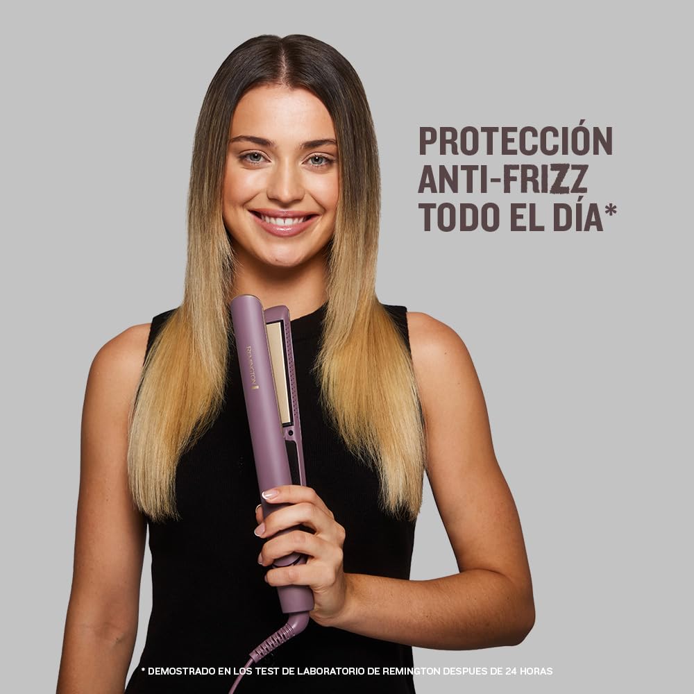 Remington plancha de pelo AIRvive con Aire Ionizado, tecnología Ionic Air antiencrespamiento, revestimiento cerámico ultrasuave con microacondicionadores (placas flotantes, digital, 150-230 °C) S8930