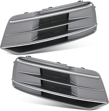 Fog Light Cover Trim Front Bumper Grille Bezel Insert Compatible with Audi Q5 2018-2022 Standard Version,Not Fit S-line Style 80A807679D, 80A807680D Black & Chrome