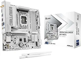 ASRock Placa-mãe B860M Challenger WiFi White mATX, Intel Core Ultra (Série 2), DDR5 8666+ (OC), PCIe 5.0, LAN 2.5G, WiFi 7, Dr.MOS
