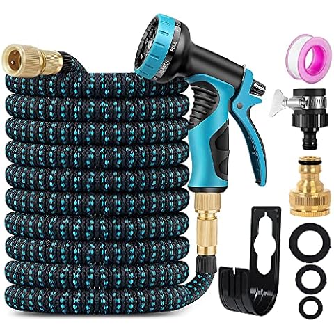 Garden Hose 75FT Garden Retractable Hose with 3/4", 1/2 Fitting and 16mm Universal Adapter Garden Hose with 10 Patterns of Water Spray Guns for Garden Garden Watering Car Washing Pet Bathing etc Cover