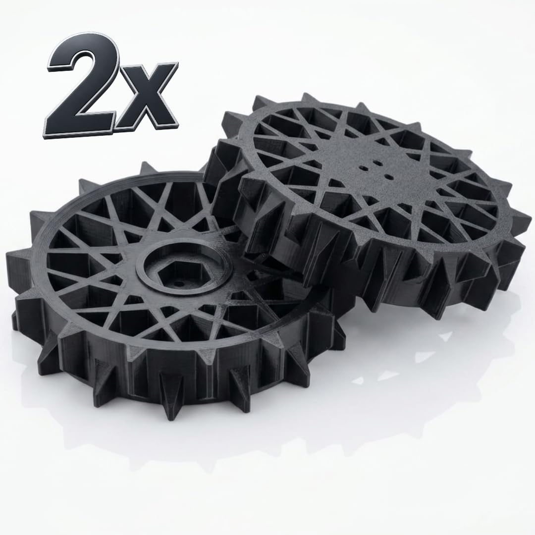 Antriebsräder 2er Set kompatibel mit Gardena R38Li / R40Li / R50Li / R70Li / R80Li passgenau optimales Profil Mähroboter Ersatzräder mit Stollenprofil