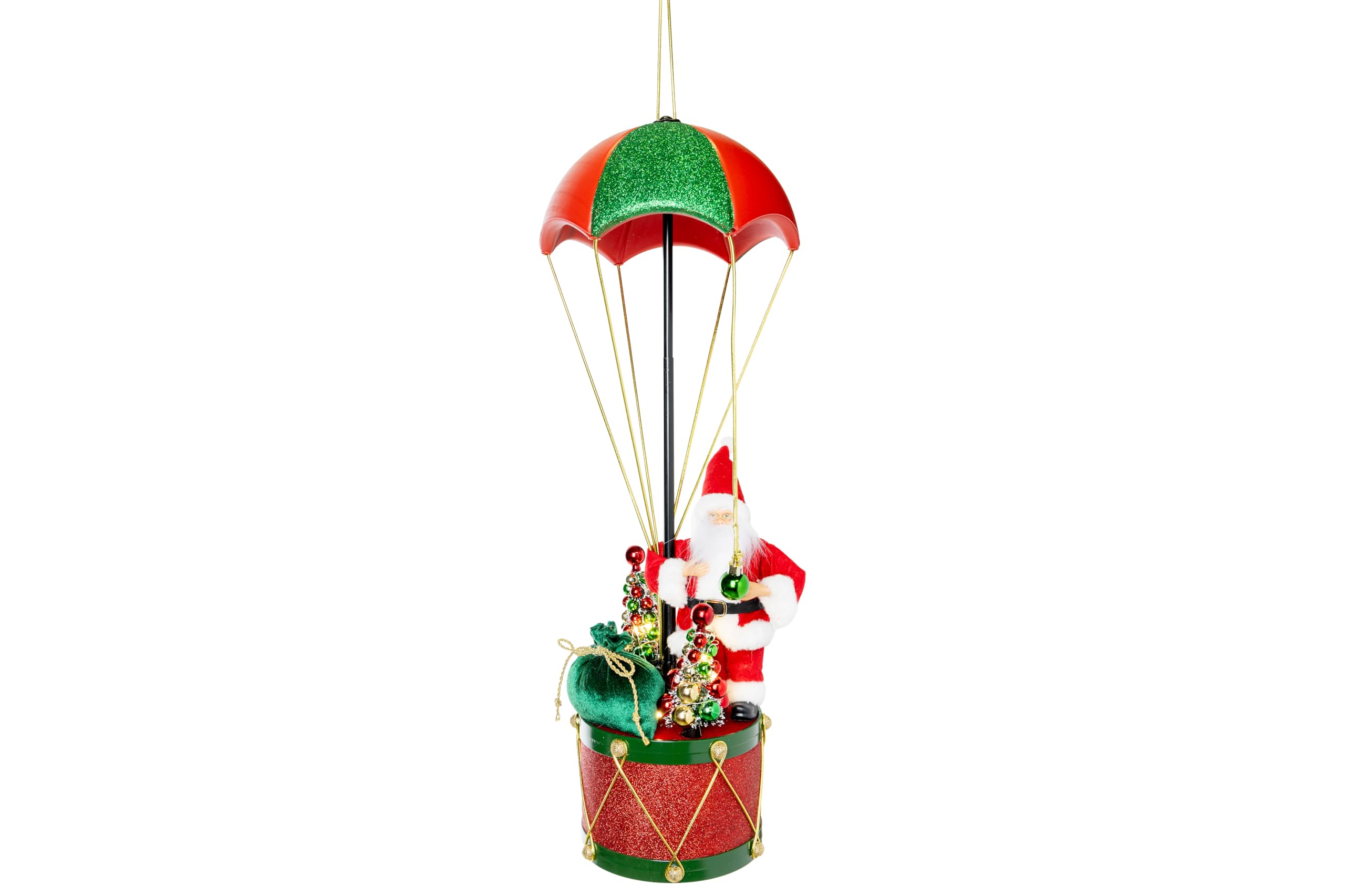 Père Noël Parachute LED sans fil pour éviter les câbles et décorer vos fenêtres facilement