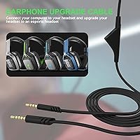 Vista 5 de Cable de repuesto de auriculares de 2M de 6.5 pies con control de volumen para Astro A10/A30/A40/A50, cable de auriculares para PS5/PS4/Xbox Series