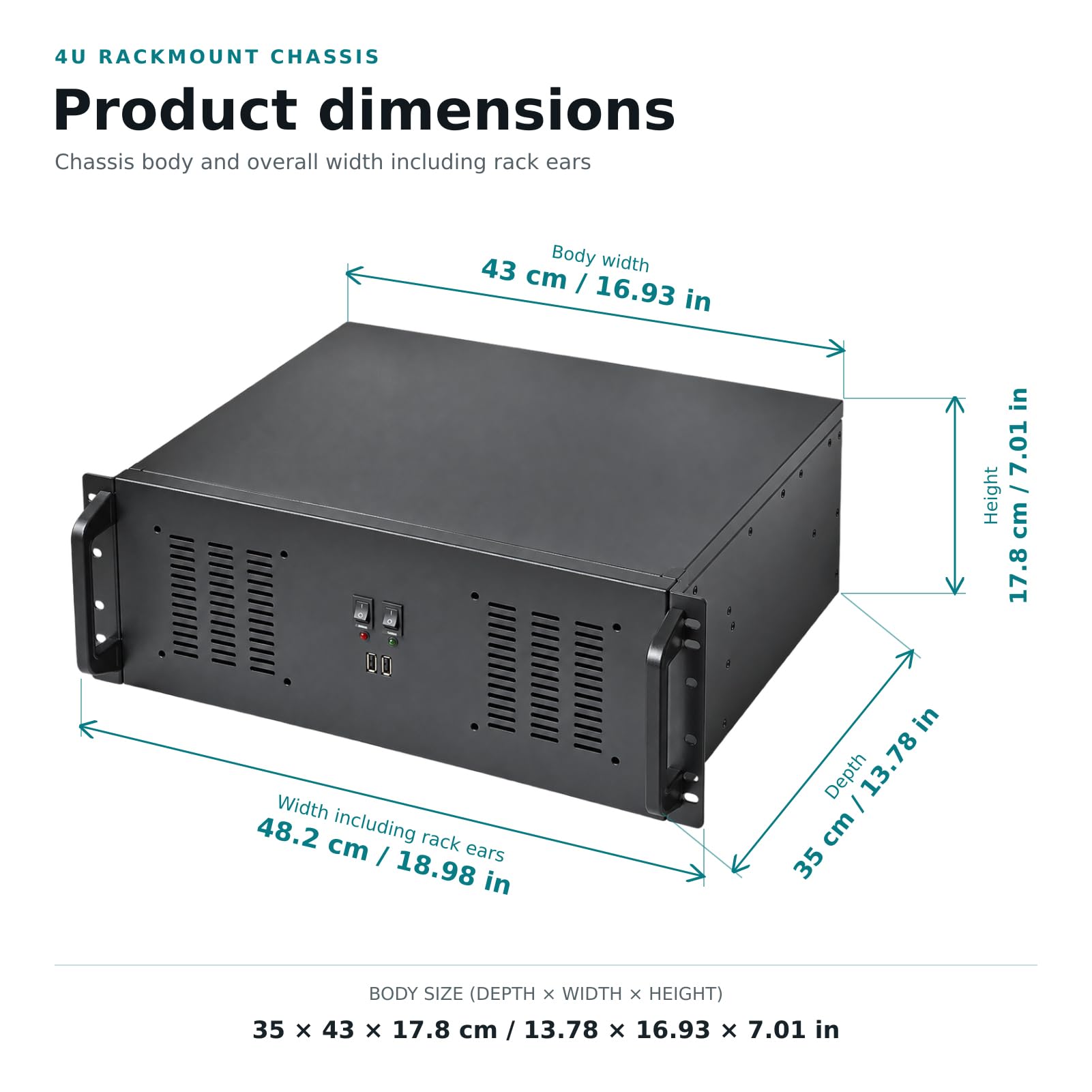 Boîtier serveur 4U, boîtier de montage en rack, boîtier PC pour montage en