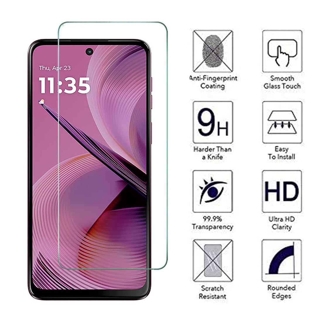 KP TECHNOLOGY {2 PACK) Moto G55 5G Premium Quality Genuine Tempered Glass Explosion & Shatter Proof Screen Protector Guard Cover for Motorola Moto G55 5G - Image 2