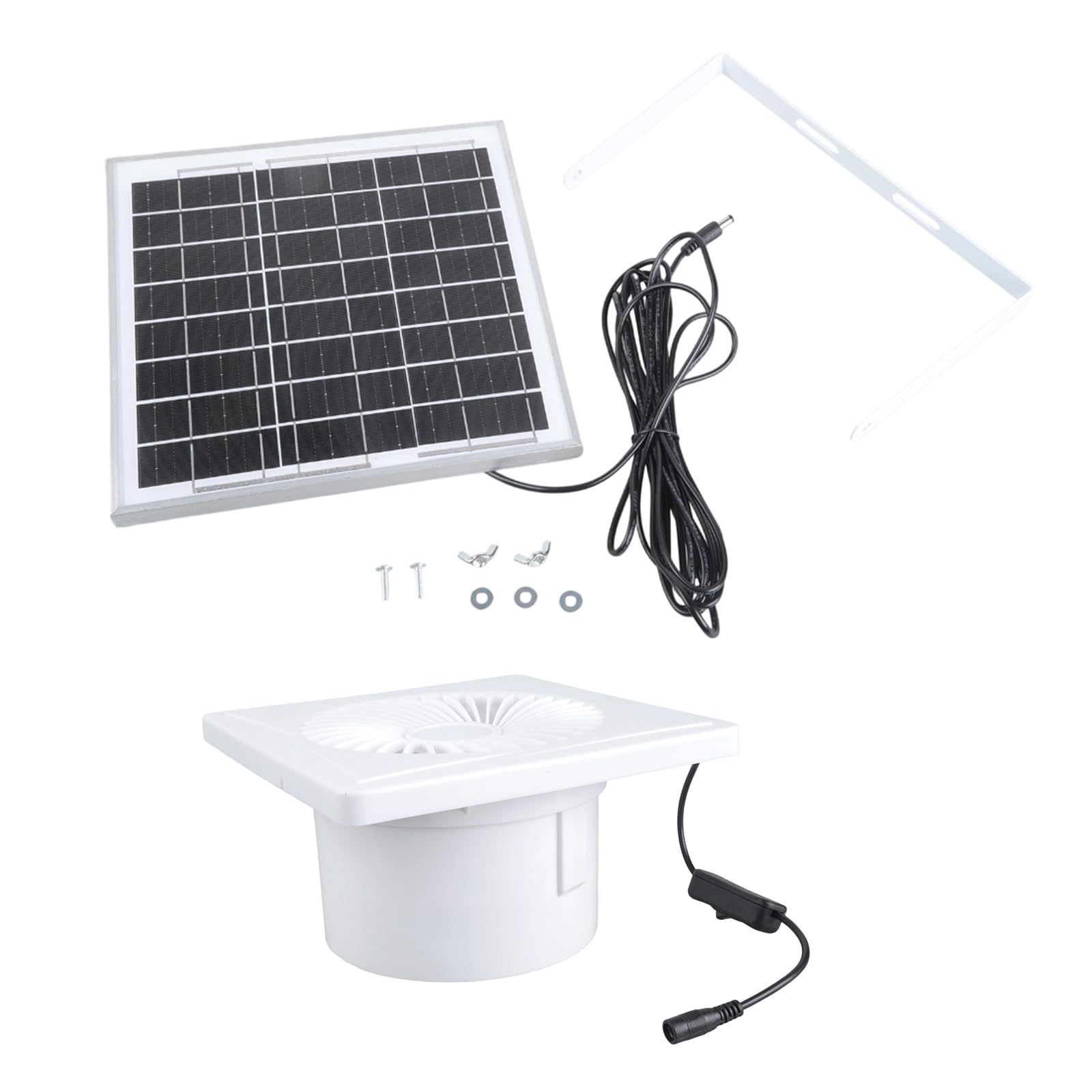 Power Efficient ABS Solar Exhaust Fan Half Foot for Kitchen Bathroom Ventilation Repairs Solar Exhaust Fan