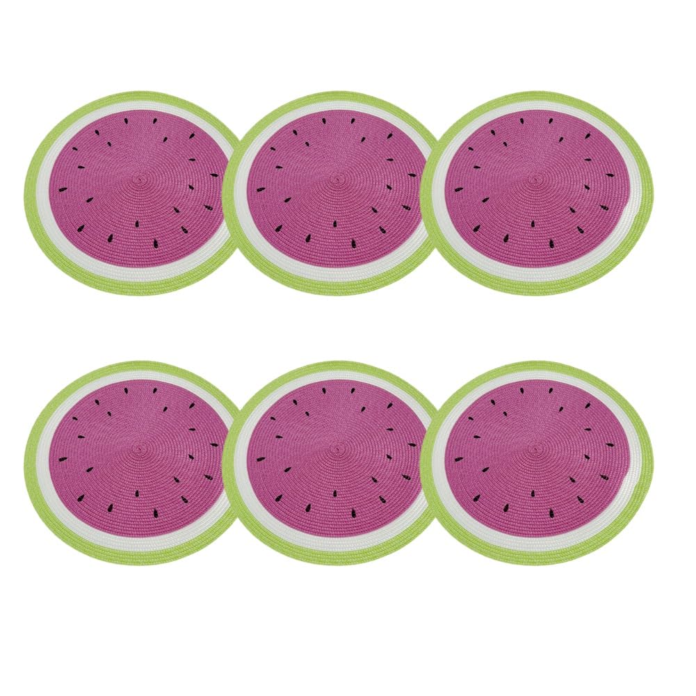 Vjsujehgy Round Placemats Fruit Pattern Table Mats Non-Slip Washable Kitchen Table Dinner Barbecue Thanksgiving