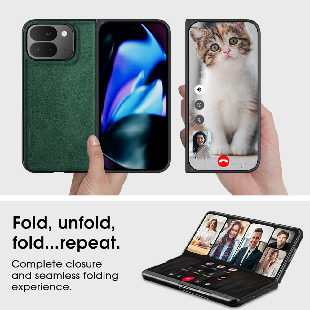 X-level for Google Pixel 9 Pro Fold Case, PU Leather Thin Slim