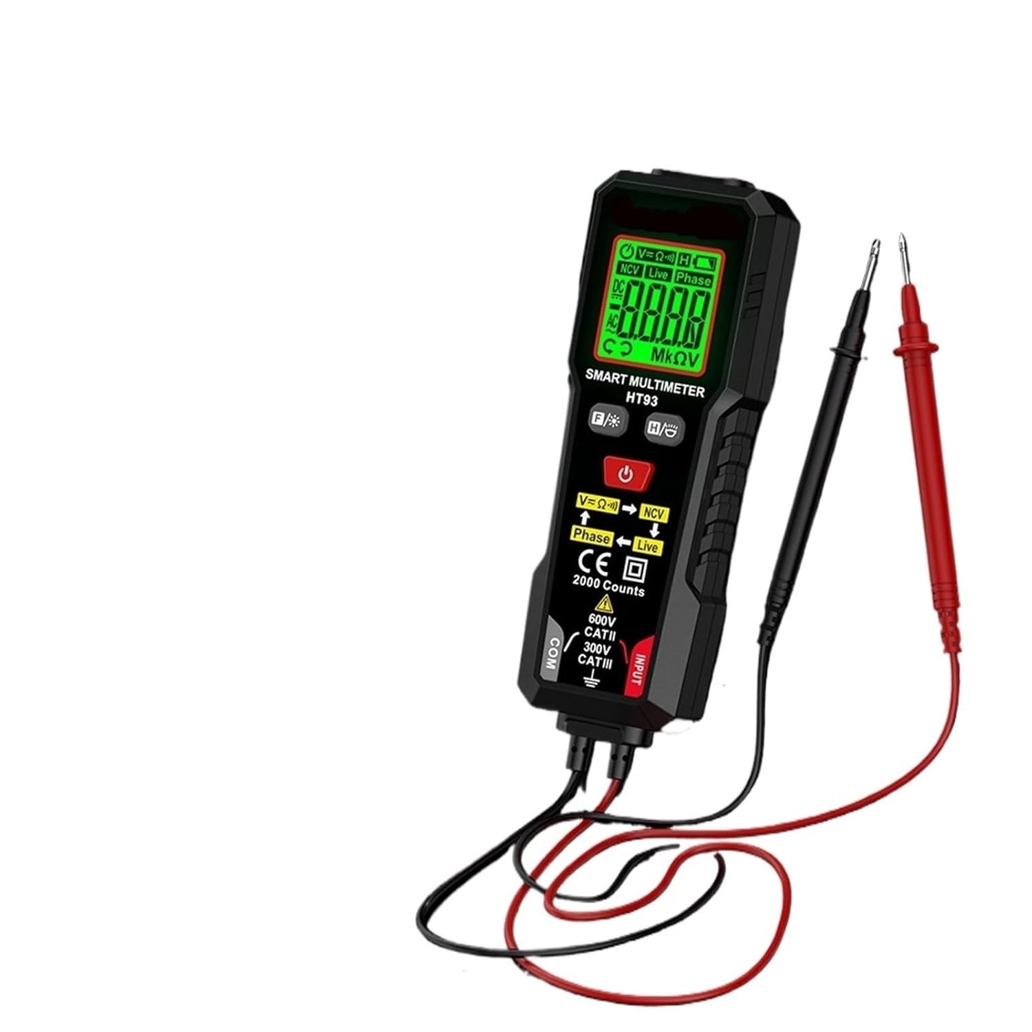 1pc HT93 2000 Counts Digital Multimeter Auto-Ranging high Precision AC/DC Voltage Resistance Tester Tester