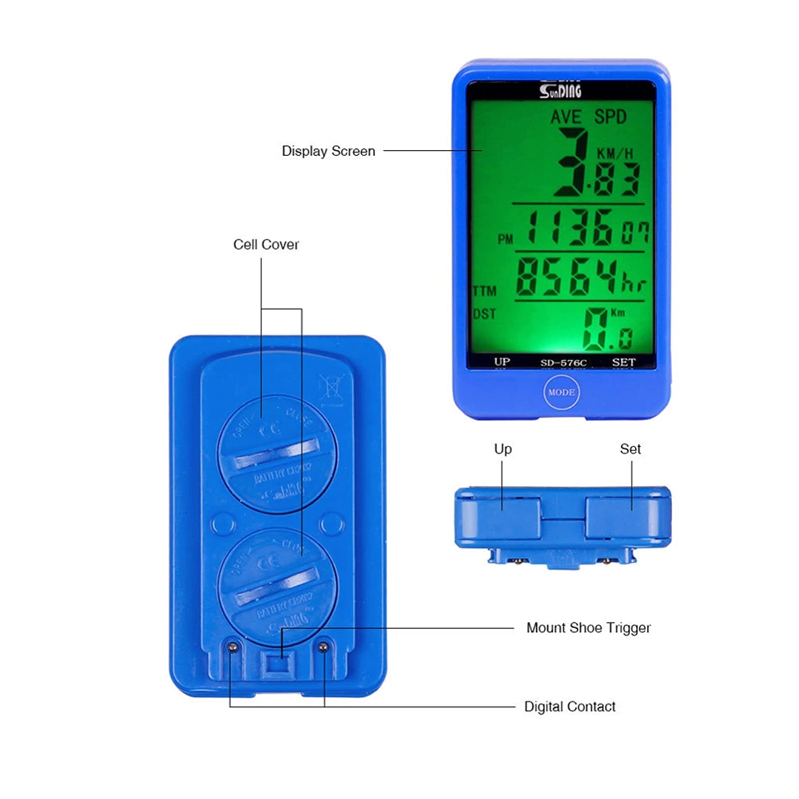 GPS Indication Bicicletta GPS Computer Chilometro Contatore Metallico Senza Fili del cronometro Impermeabile Antiurto Powermeter Tachimetro Luminoso Accessori