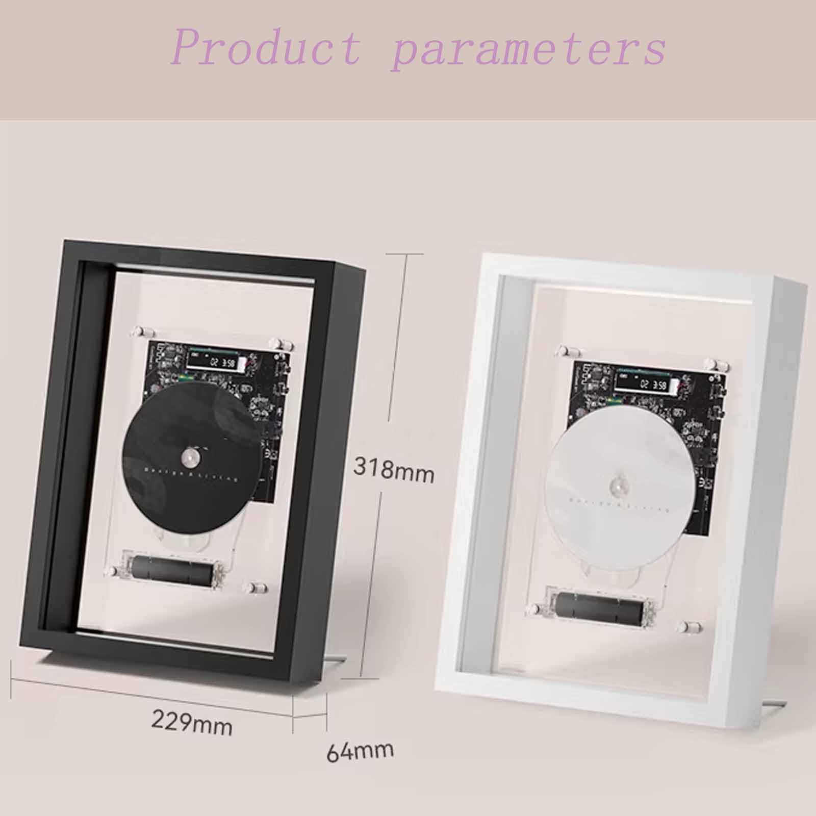Lettore CD montabile a parete con telecomando e display a LED, uscita AUX da 3,5 mm, doppia modalità di riproduzione, 4 opzioni di posizionamento per casa e ufficio