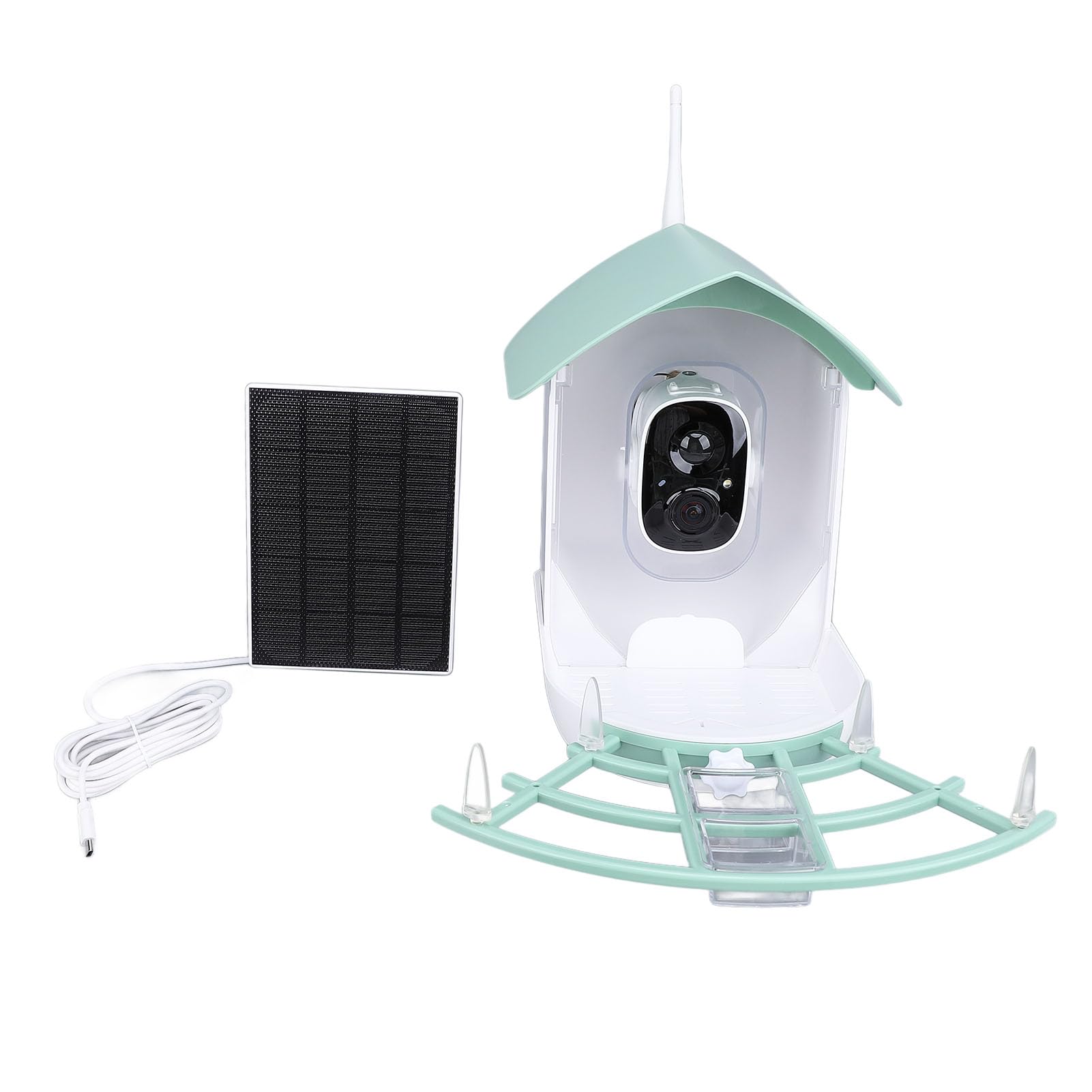 Generic Mangiatoia per Uccelli Ad Energia Solare con Fotocamera 1080P Design Intelligente Wireless per Appassionati di Birdwatching All'aperto Elegante e Funzionale
