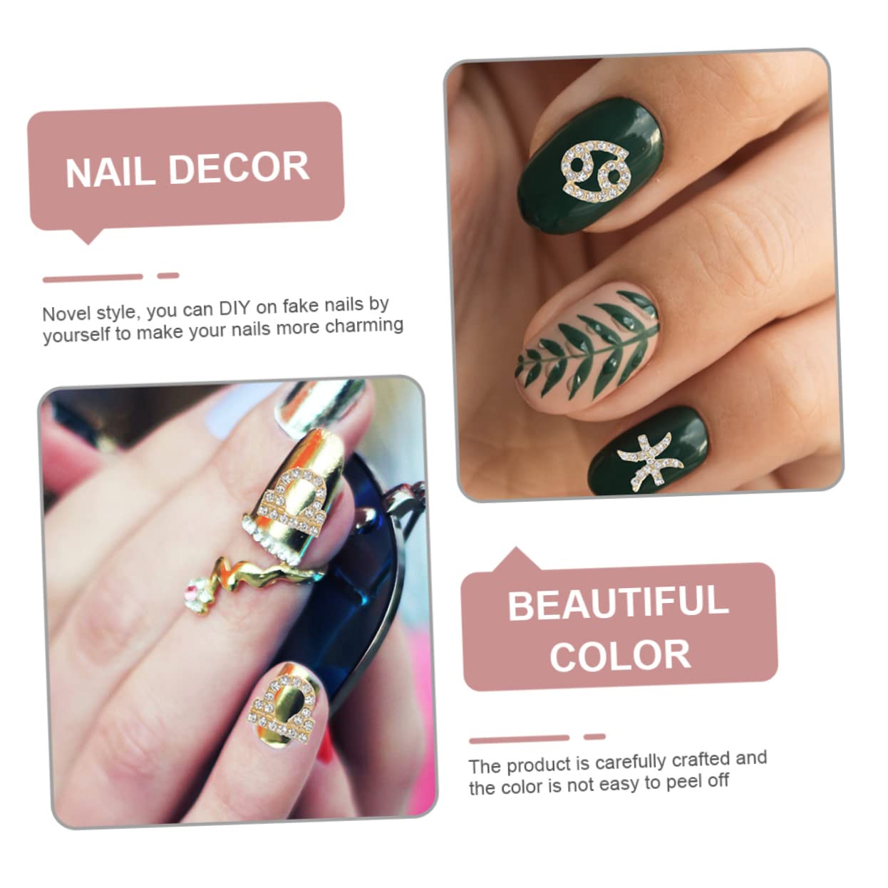 VICASKY 4 Set Decorazioni Per Unghie Charm Per Nail Art Eleganti E Creativi Con Design Unico Per Personale Pezzi * 4