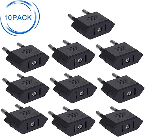 Miniatura 2 de UE a EE. UU., enchufe de conversión de viaje europeo, CNUS 2 agujeros a UE 2 enchufe cilíndrico, CN US a UE Adaptador de enchufe convertidor de CA