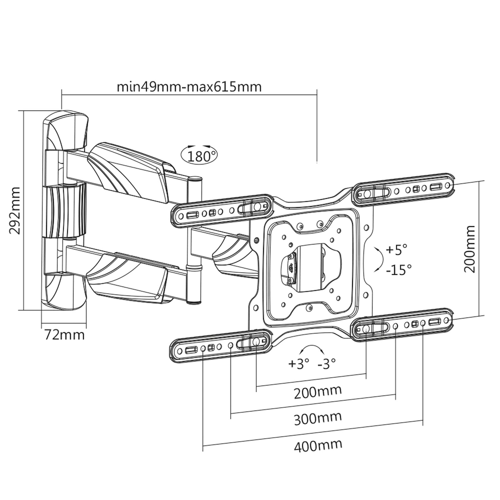 ITB RO17.99.1144 Supporto TV a parete 165,1 cm (65")