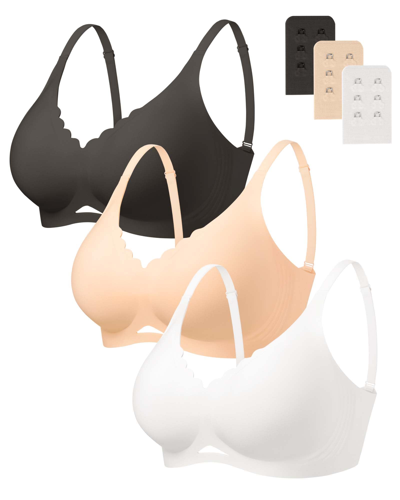 SHARICCA Padded Jelly Bras for Women - Wireless smooth Bra No Underwire, Comfortable T-Shirt Bralette with Support(A-C Cup)
