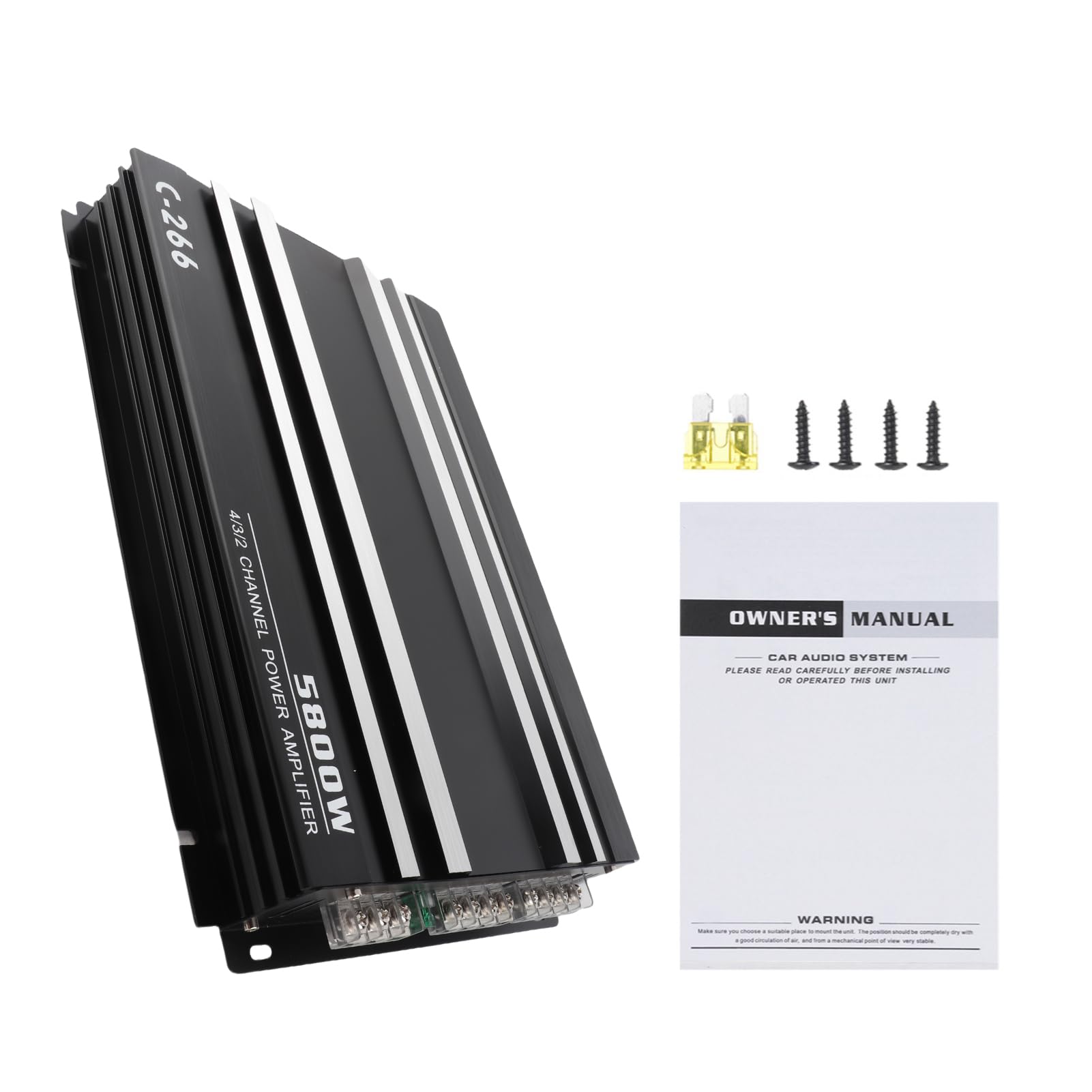 Amplificatore per auto, a 12V 4 canali ad alte prestazioni in lega di alluminio, amplificatore finale stereo per auto