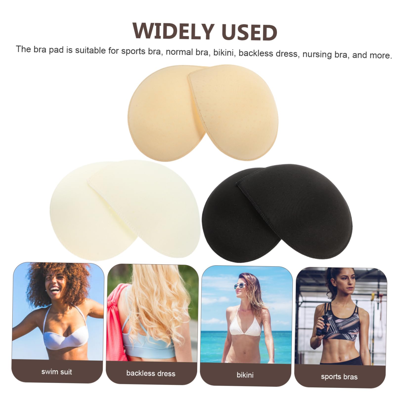 Beaupretty Sujetador Deportivo Con Almohadilla Para El Pecho Almohadillas Reutilizables Relleno Para Trajes De Baño Almohadillas Copas Para Sujetadores Deportivos Accesorios Extraíbles