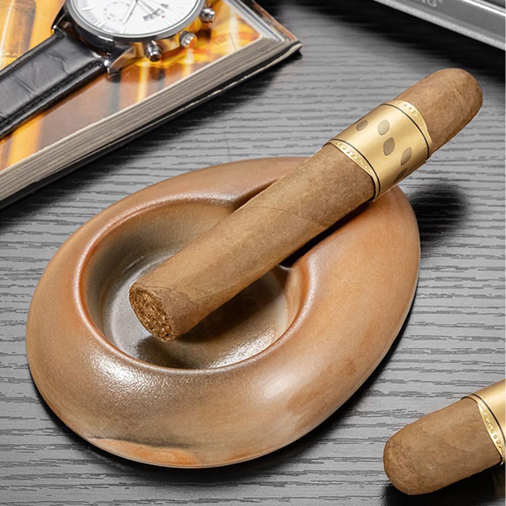 Posacenere per sigari in ceramica da uomo, portatile, per esterni e interni, per patio, casa, ufficio e sala fumatori