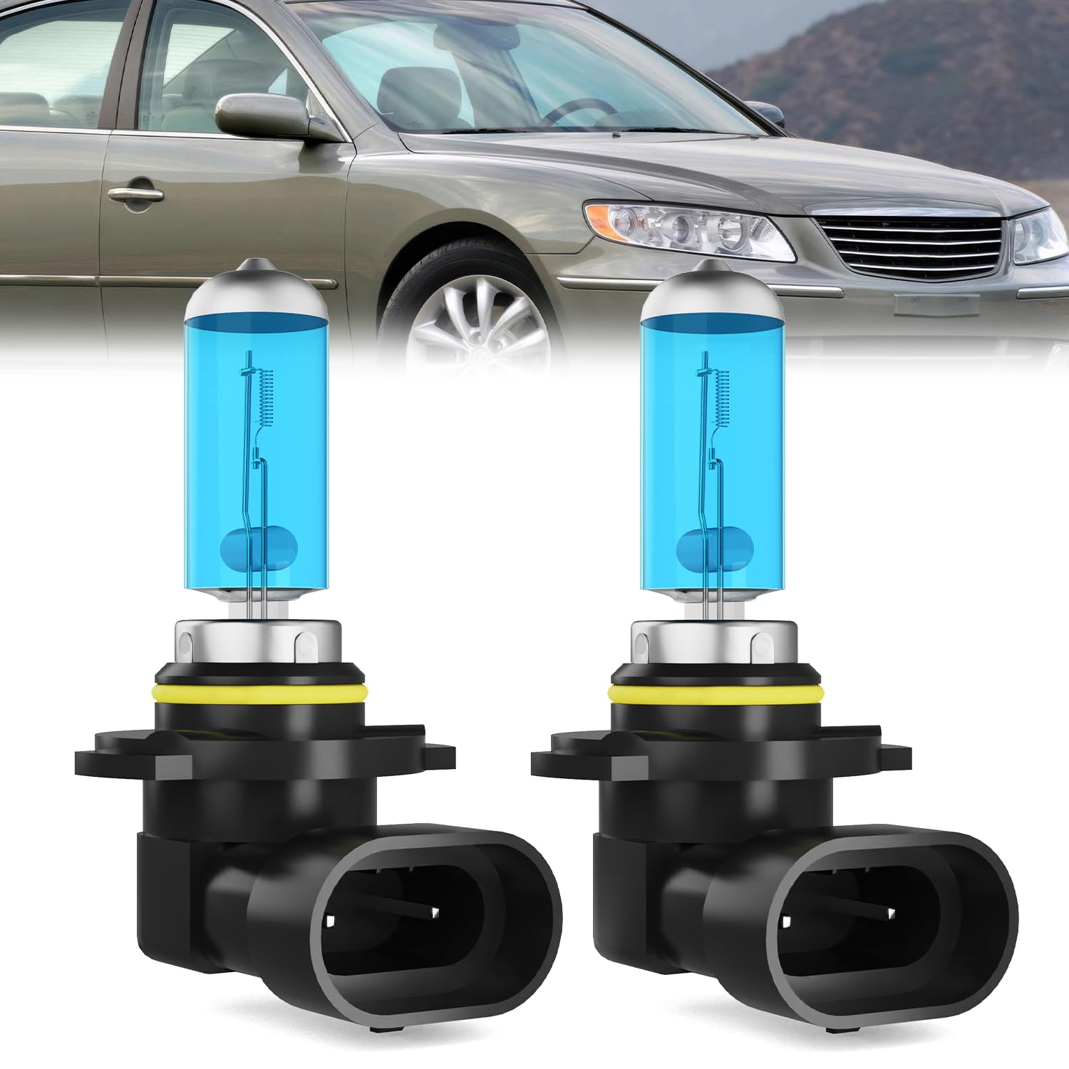 Fog Light Bulbs Fit For Hyundai Azera 2006, 9006 Fog Lights Halogen Bulb, 6000K White Light, Plug and Play, Pack of 2