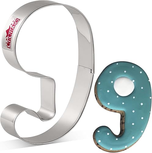 LILIAO Número 9 - Cortador de galletas de fondant para cumpleaños, aniversario, día especial, 2.6 x 4 pulgadas, acero inoxidable