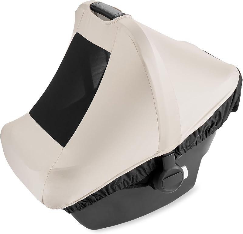 All Seasons Baby Car Seat Cover 4 in 1 Universal Fit with UPF40+ Sunshade and Water Resistant Fabric Oat