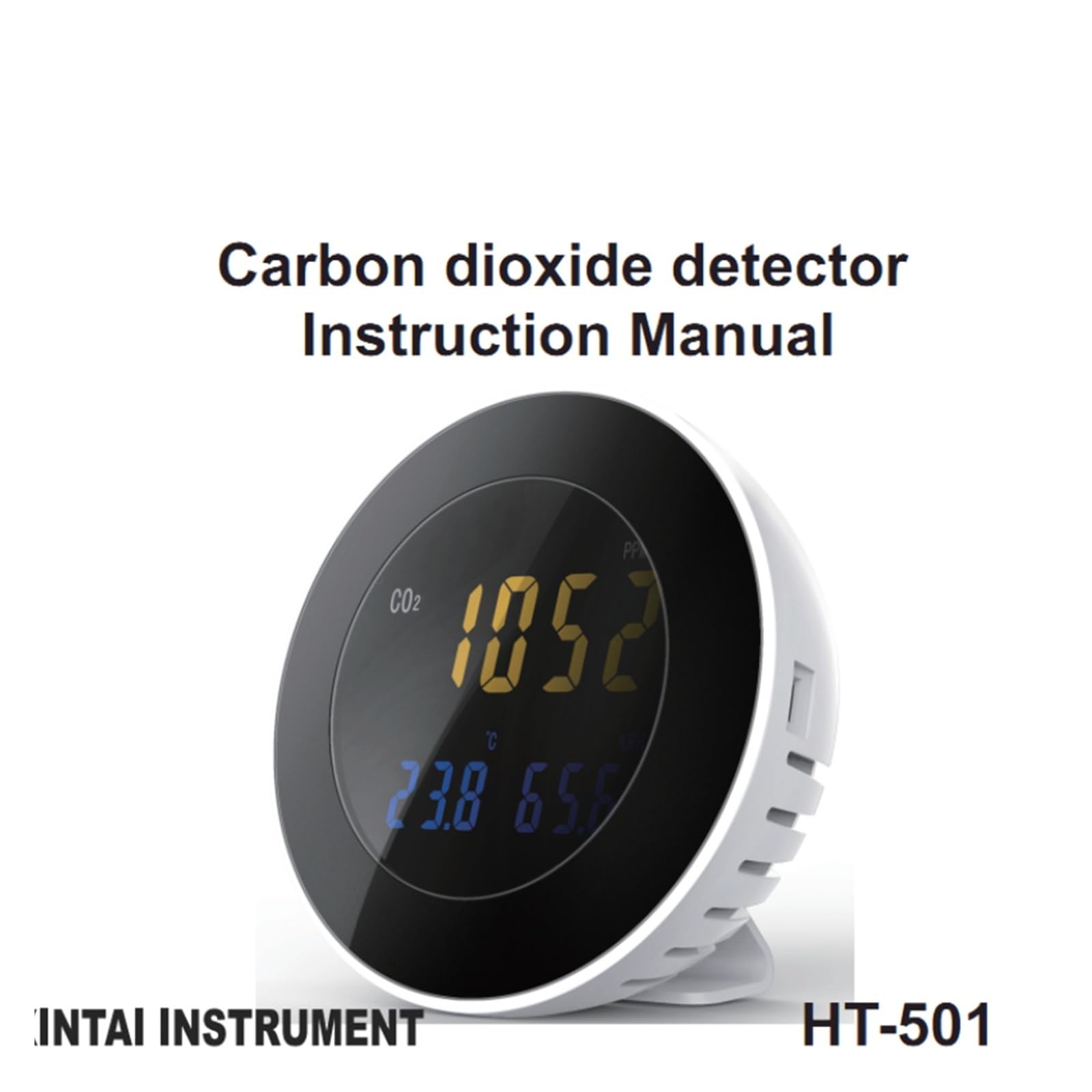 Misuratore Qualità dell'aria, Rilevatore di CO2 Monitor a qualità 'aria Misuratore di umidità a temperatura e funzionamento semplice HTI HT-501 per Casa Cucina Ufficio Auto