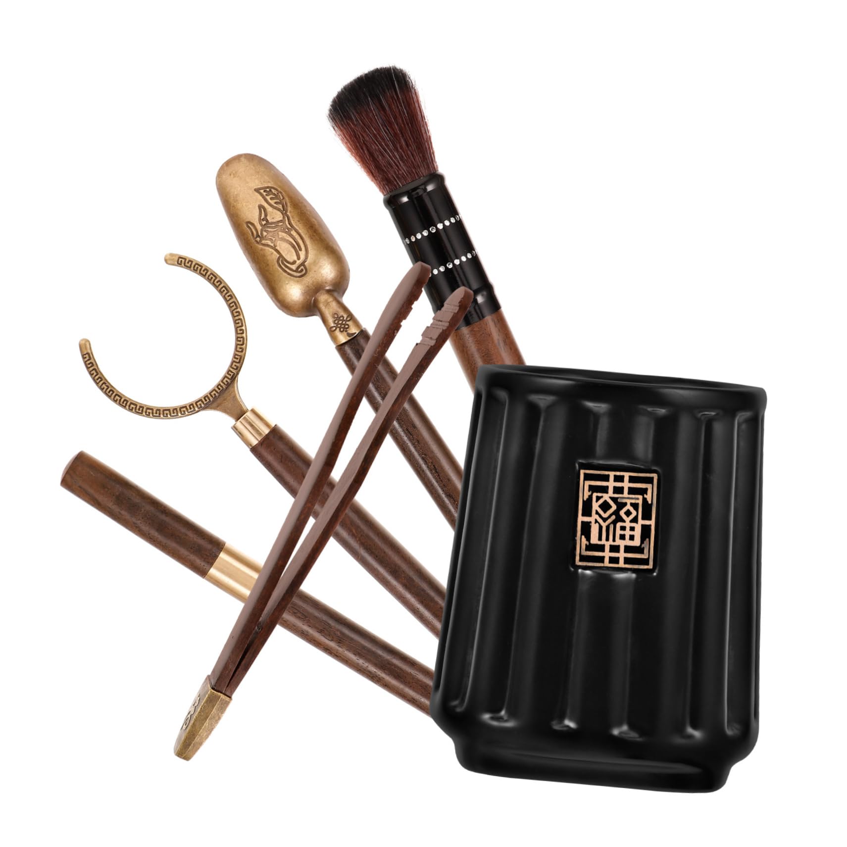 OUNONA 3 Sets Tee Kunst Set Chinesisches Teezeremonie Zubehör Tee Zubehör Für Teeliebhaber Frauen Tee Zubehör Tee Utensilien Teelöffel Für Losen Tee Gongfu Tee Zubehör Keramik