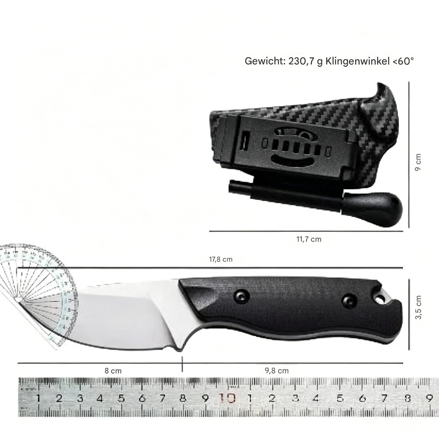 Generisch Feststehendes Messer DC53 Stahl G10 Griff 17,8 cm