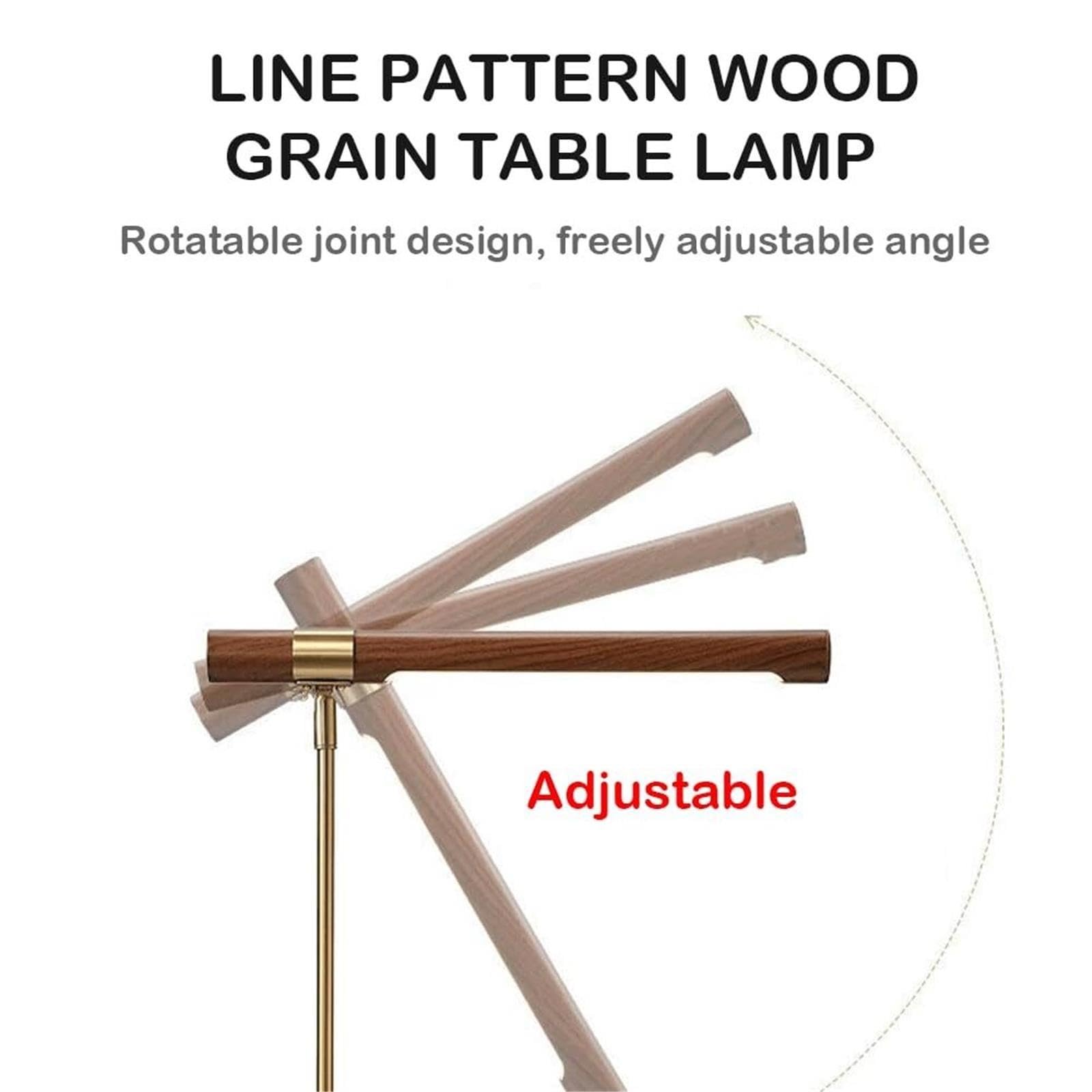 Lampada da tavolo Line Wood Grain con illuminazione regolabile
