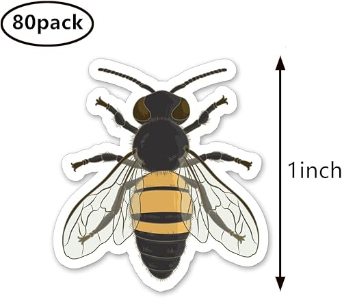 Miniatura 2 de Calcomanías de abejorro de 1 pulgada para álbumes de recortes, artes, manualidades, manualidades para niños, bricolaje, diarios, paquete de 80