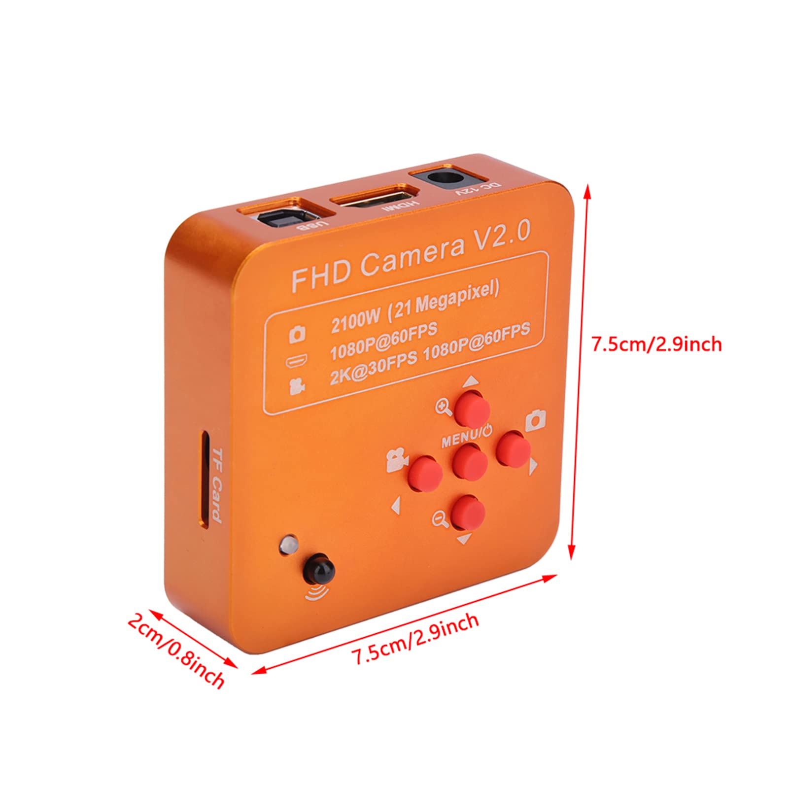Cryfokt Kamera Mikroskopowa 21 MP z Mocowaniem Typu C, i USB – Kamera Wideo HD 2K/1080P z obsługą Kart TF i pilotem; Przeznaczona do Mikroskopów Przemysłowych, Monitorów, Pro
