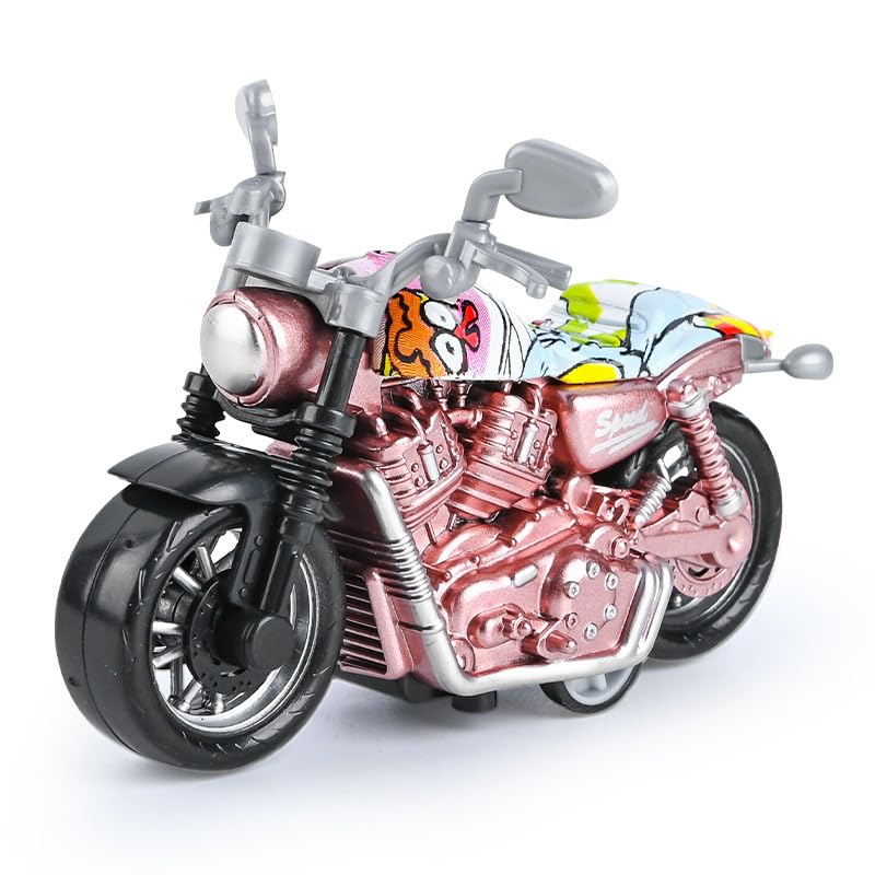 ZGCXRTO Juguete de Motocicleta de Aleación, Modelo de Motocicleta de Alta Simulación Juguete de Vehículo Extraíble para niños Juego de Regalo de Juguete Intelectual(Rosa)