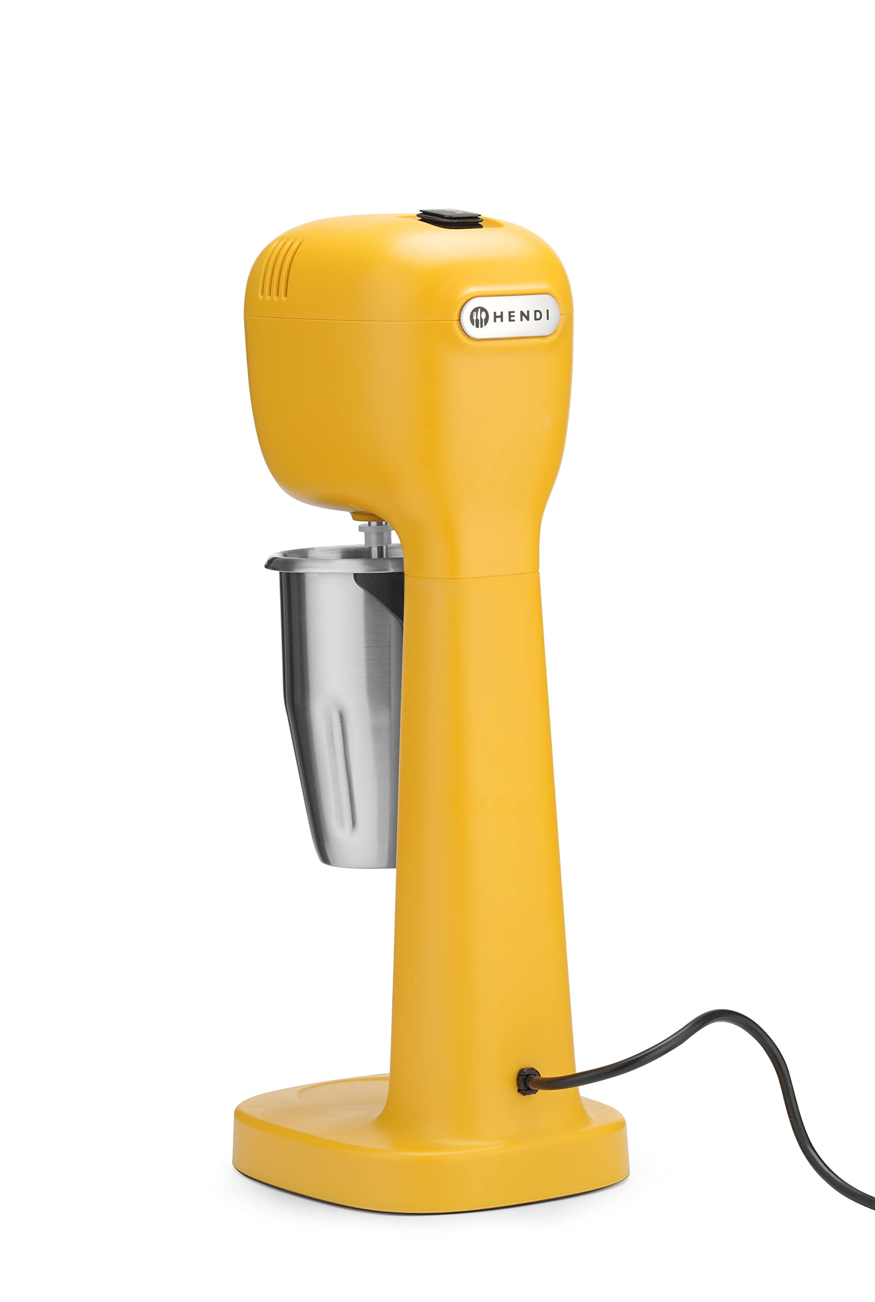 HENDI Mixeur Professionnel de Boissons, sans BPA, Aérateur de Boissons Légères, Frappés, Cappuccinos Glacés, 1 Gobelet et 4 Agitateurs Inclus, 230V/400W, 170x196x(H)490mm, Jaune