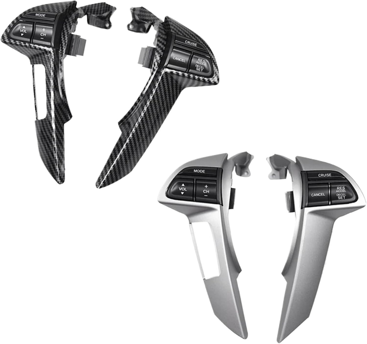 Car Steering Wheel Cruise Control Button Volume Adjustment Switch with Hole Frame Compatible with Honda Accord 2008-2012(BlackSilver)