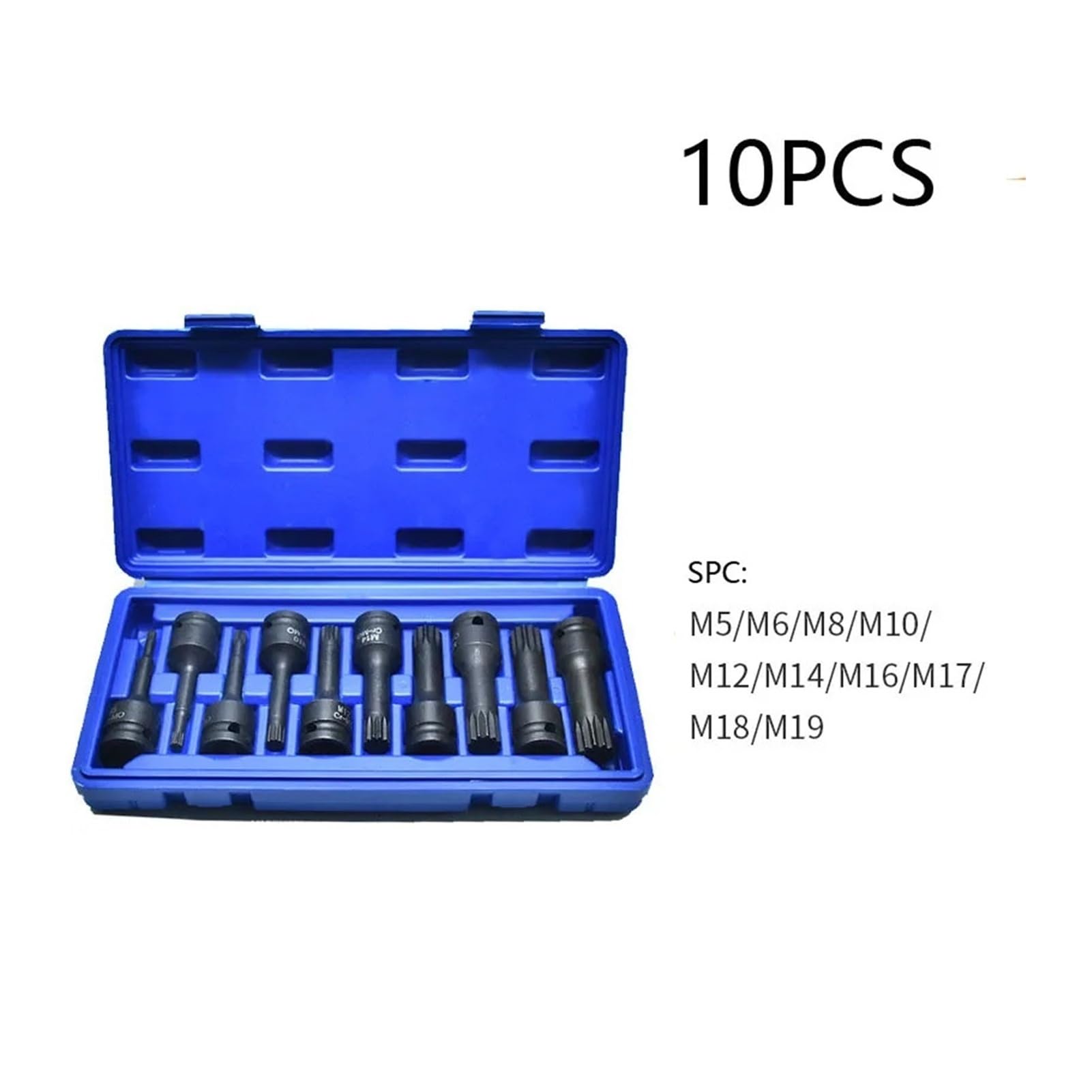 Destornillador de seguridad Torx 12 puntas, for accionamiento 1/2 pulgada, llave impacto neumática métrica universal, vaso estrella 78 mm longitud(10pcs)