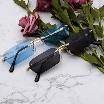 Amazon | [KACHAWOO] 縁なし長方形サングラス女性アクセサリー