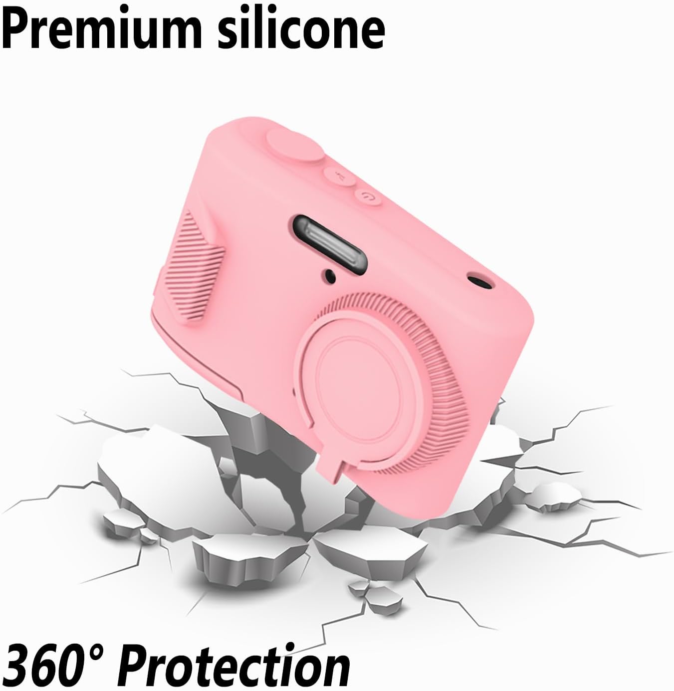 Geiomoo Silicone Cover for Kodak PIXPRO FZ45 Case Digital Camera, Soft Protective Scratch Flexible Resistant with Lanyard (Pink) image 5