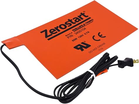 Zerostart 3400104 Silicone Pad Battery Heater, 612" x 1012" | 120 Volts | 80 Watts