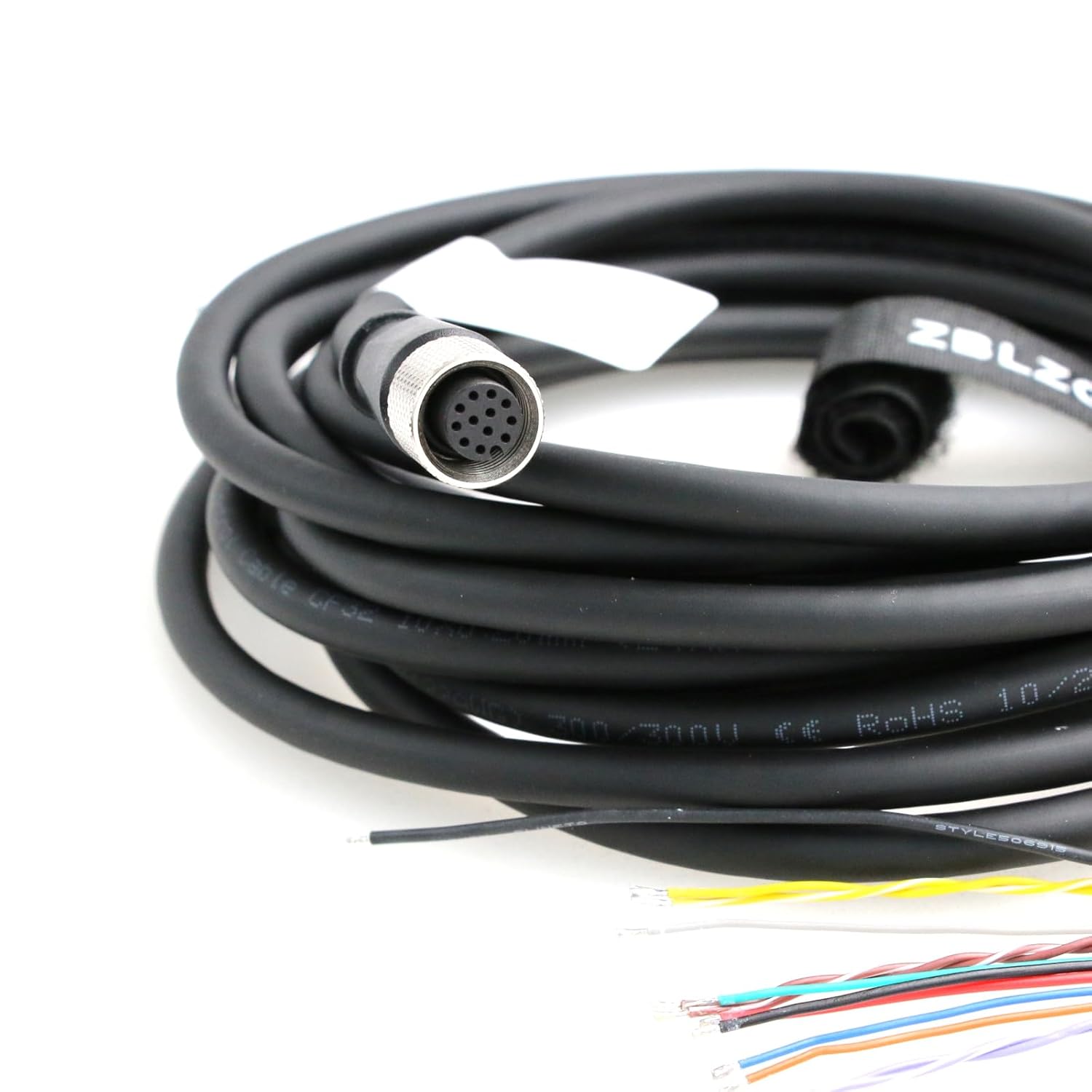 M12 A-Coded 12 Pin Male to Female Aviation Sensor Shielded Signal Cable for Cognex Camera Industrial Ethernet I/O Extension RS-232 Cable (Straight 12Pin Female, 5M/16.4FT)