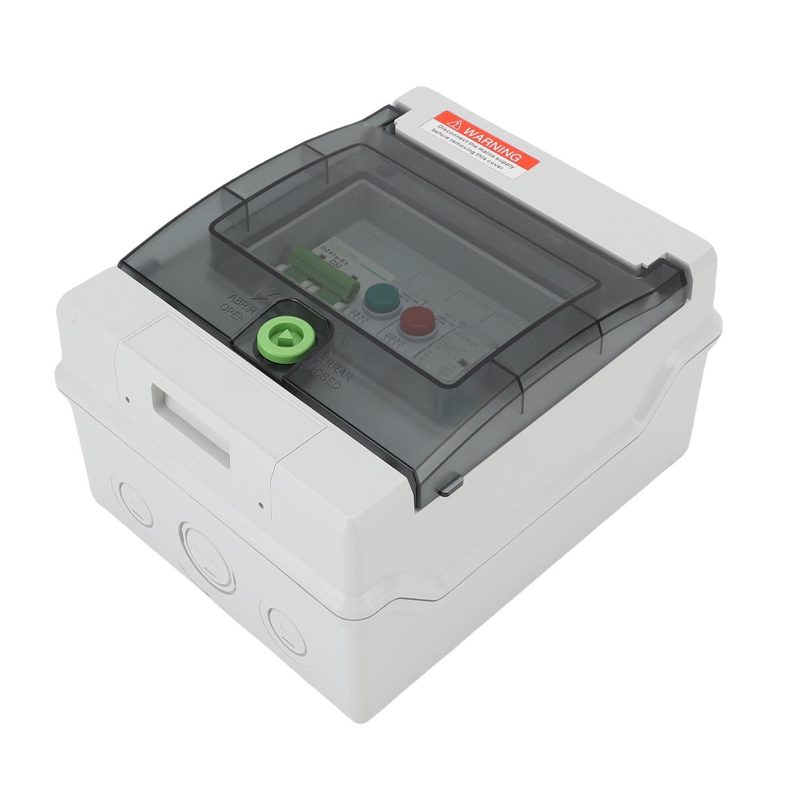 Hyuduo 400 V 32 A IP65 Outdoor-Verteilerkasten, Wasserdichter Leistungsschalterkasten für Telekommunikation, Elektrische Leitungssignalanzeige mit ABS PCV PA66-Material