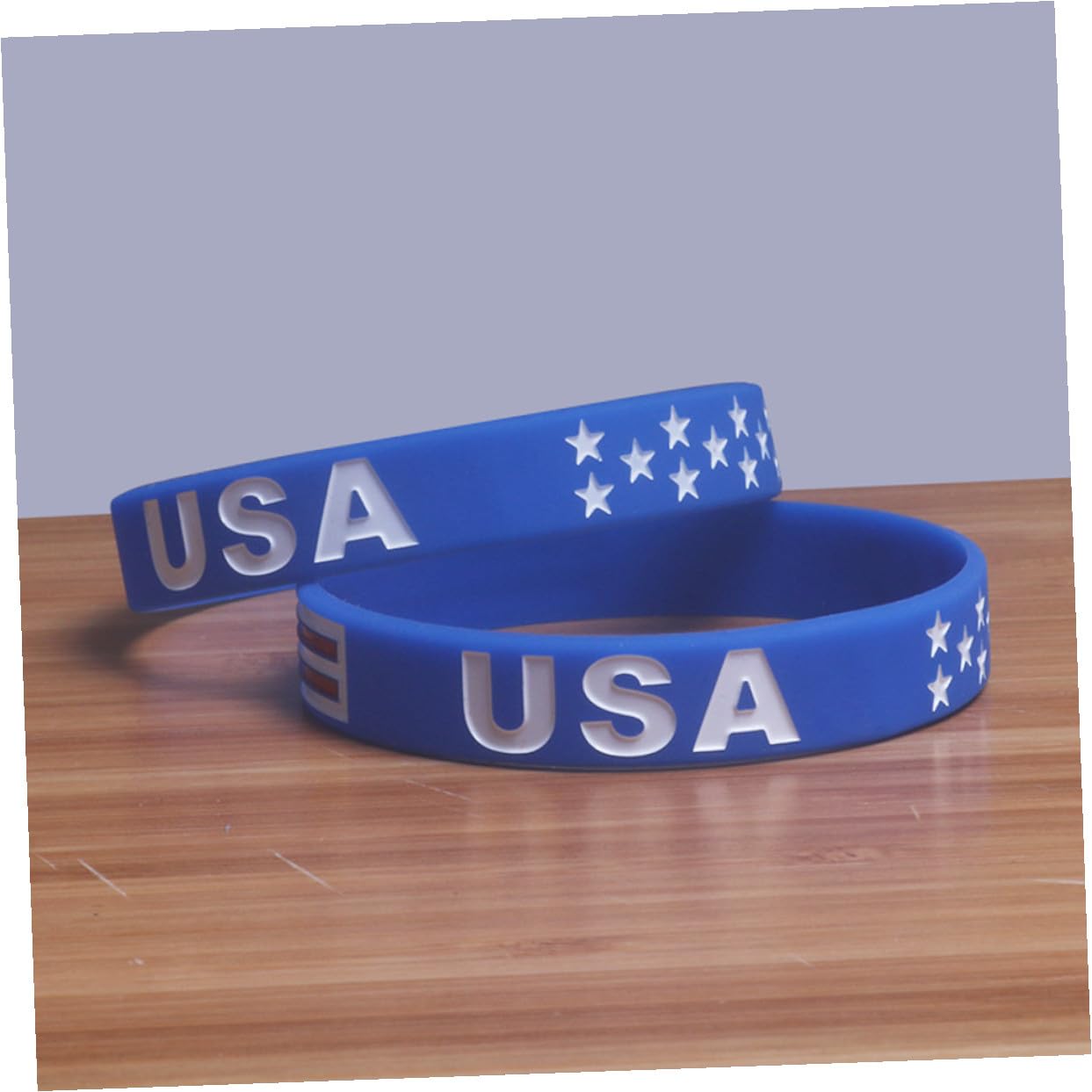 Pulsera de Silicona Bandera Estadounidense Azul, Patriótica Deportiva para Souvenirs