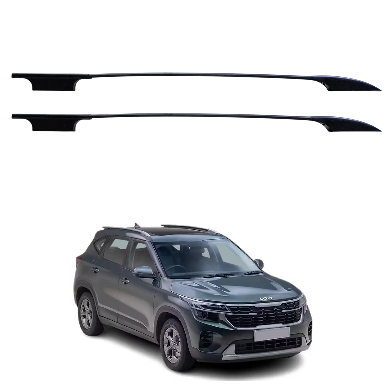 Aksmit Universal Car Roof Rail | No Drill Roof Rail with Original 3M Adhesive Tape | Metal Bar + ABS Plastic Base | Pair of 2, Black | Fits Most Cars, Hatchbacks, Sedans & SUVs D48-picture-31