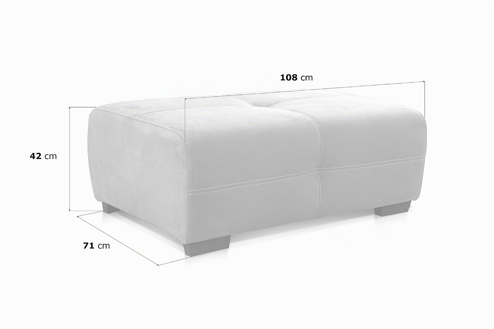 Cavadore 503 Polsterhocker Mavericco in Wildlederoptik / Sitzhocker / Sofahocker mit Steppung / Passend für Polsterserie Mavericco / Maße: 108 x 71 x 41 (B x H x T) / Farbe: Antik braun (Lederoptik)