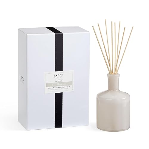 Miniatura 19 de LAFCO New York Difusor de varillas Signature Retreat, 15 onzas, hasta 9 meses de vida de fragancia, reutilizable, recipiente de vidrio soplado a